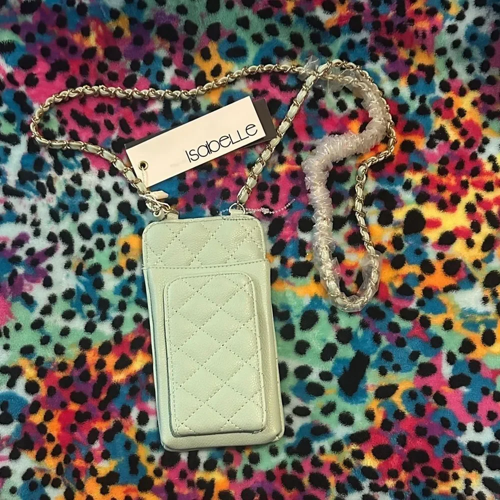 Mint Quilted Phone Crossbody